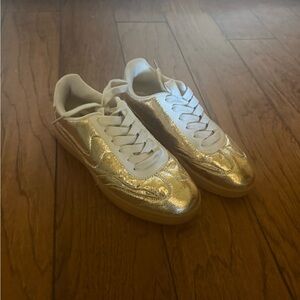 Gold and White Sneakers
